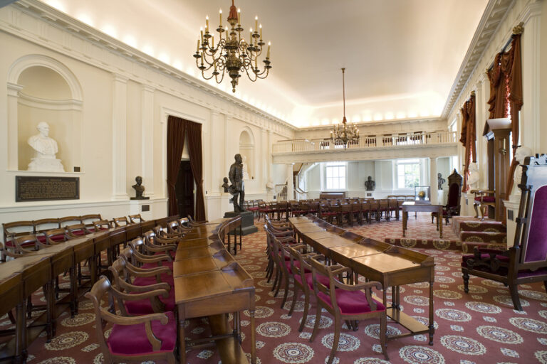Restored historic house chamber / jefferson's time period